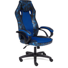 Кресло TetChair Racer gt military кож/зам/ткань синий/синий TW 10