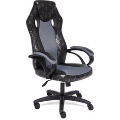 Кресло TetChair Racer gt military кож/зам/ткань серый/серый TW 12