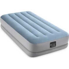 Надувная кровать Intex 64166 99x191x36 см Raised Comfort с подголовником, встр.нас. 220 В, до 136 кг