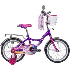 Двухколесный велосипед NOVATRACK 16 LITTLE GIRLZZ фиолетовый