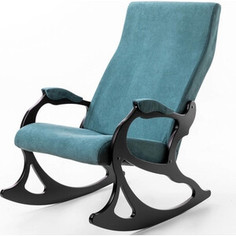 Кресло-качалка Мебелик Санторини ткань изумруд/каркас венге