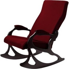 Кресло-качалка Мебелик Санторини ткань бордо/каркас орех