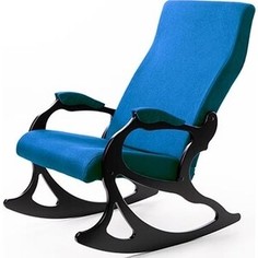 Кресло-качалка Мебелик Санторини ткань бирюза/каркас орех