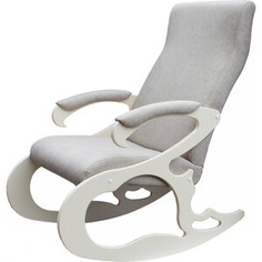 Кресло-качалка Мебелик Верона ткань серый/каркас дуб шампань