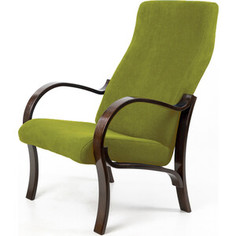 Кресло Мебелик Милан ткань лайм/каркас орех