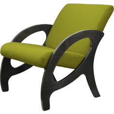 Кресло Мебелик Альма ткань лайм/каркас венге/патина