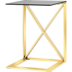 Журнальный столик Stool Group Кросс 40x40 стекло smoke, сталь золото EET-008-C-TG-SK