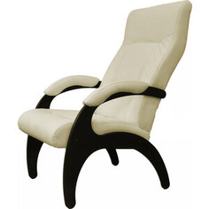 Кресло Мебелик Пиза экокожа крем, каркас венге