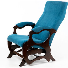 Кресло- маятник Мебелик Санторини ткань бирюза, каркас орех