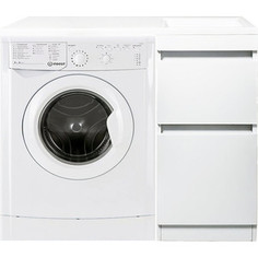 Стиральная машина с тумбой и раковиной Indesit IWSB 5085 Даллас 100 белая, напольная правая