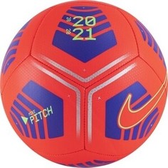 Мяч футбольный Nike Pitch DB7964-635, р.4, 12 пан., ТПУ, маш. сш., бут. кам, красно-синий