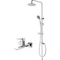 Смеситель для ванны Kaiser Linear с верхним душем и душевым гарнитуром, хром (59022, 2065/2060)
