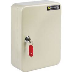 Шкафчик (ключница) BRAUBERG на 48 ключей с замком + 48 брелоков, серый 290338