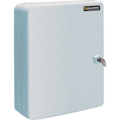 Шкафчик (ключница) BRAUBERG на 20 ключей с замком + 20 брелоков, серый 290337