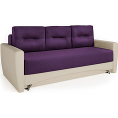 Шарм-Дизайн Диван-кровать Опера 130 экокожа беж и фиолетовая рогожка