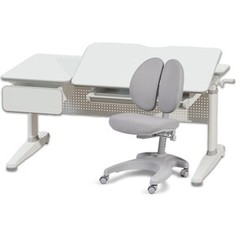 Комплект FunDesk Парта Aster grey + кресло Solerte grey