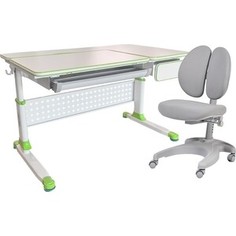 Комплект FunDesk Парта Brunia green + кресло Solerte grey