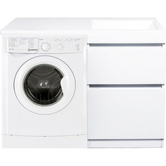 Стиральная машина с тумбой и раковиной Indesit IWSB 5085 Даллас 115 белая, напольная правая