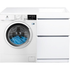 Стиральная машина с тумбой и раковиной Electrolux PerfectCare 600 EW6S4R27W Даллас 115 белая, напольная правая