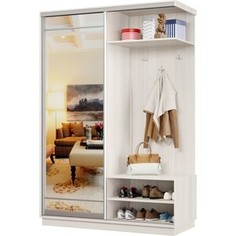 Прихожая правая Классика 03 (каркас каттхульт, фасад 09 зеркало) профиль серебро Пр.п.03.2400.1200.450.09.03.00.01