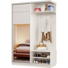 Прихожая правая Классика 12 (каркас каттхульт, фасад 10 зеркало) профиль серебро Пр.п.12.2400.1500.600.10.03.00.01