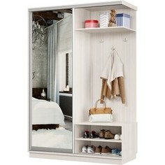 Прихожая правая Классика 09 (каркас каттхульт, фасад 01 зеркало) профиль серебро Пр.п.09.2200.1500.450.01.03.00.01