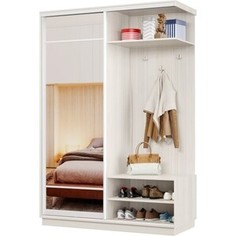 Прихожая правая Классика 09 (каркас каттхульт, фасад 10 зеркало) профиль белый глянец Пр.п.09.2200.1500.450.10.03.00.06