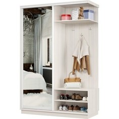 Прихожая правая Классика 11 (каркас каттхульт, фасад 01 зеркало) профиль белый глянец Пр.п.11.2400.1500.450.01.03.00.06