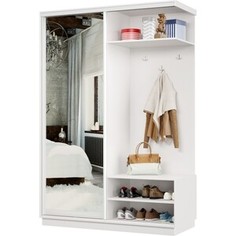 Прихожая правая Классика 31 (каркас белый, фасад 01 зеркало) профиль белый глянец Пр.п.31.2400.1800.450.01.07.00.06