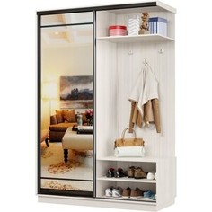 Прихожая правая Классика 04 (каркас каттхульт, фасад 09 зеркало) профиль черный муар Пр.п.04.2400.1200.600.09.03.00.07