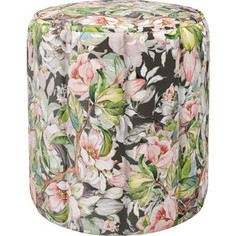 Пуф Нижегородмебель и К Вояж ткань ТП 174 фибра гармония грей, розово-серые цветы