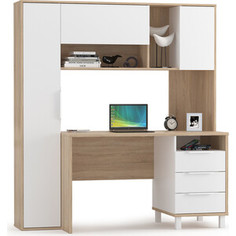 Стол компьютерный Моби Комфорт 12.95 дуб сонома/белый не универсальная сборка Mobi