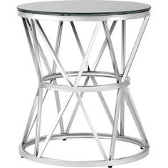 Журнальный столик Stool Group Вива 50x50, стекло черное, сталь серебро EET-080