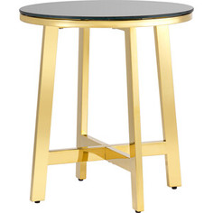 Журнальный столик Stool Group Альба 50x50 стекло черное, сталь золото EET-095-R-TG