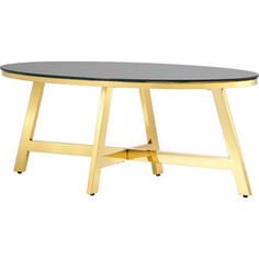 Журнальный столик Stool Group Альба 100x50 стекло черное, сталь золото ECT-095-O-TG