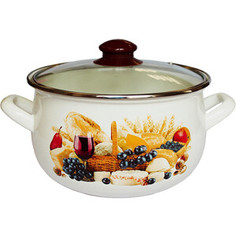 Кастрюля эмалированная Interos Палермо 2,1л стекл/кр (16022) Интерос