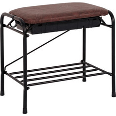 Подставка для обуви ЗМИ 2-х полочная 45см с сиденьем с ящиком черная (ПДОсСя 390 Ч)