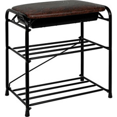 Подставка для обуви ЗМИ 3-х полочная 45см с сиденьем и ящиком черная (ПДОсСя 341 Ч)