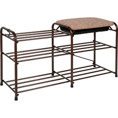 Подставка для обуви ЗМИ 3-х полочная 80см с сиденьем и ящиком медный антик (ПДОсСя 339 М)