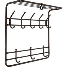 Вешалка ЗМИ Медный антик двухярусная настенная с полкой 60см (ВСП 8 М)