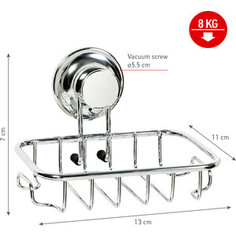 Мыльница Tatkraft RING LOCK настенная с 2-мя крючками (17191)
