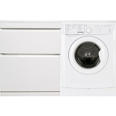 Стиральная машина с тумбой и раковиной Indesit IWSB 5085 Даллас 130 белая, напольная левая