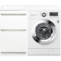 Стиральная машина с тумбой и раковиной LG F1096ND3 Даллас 110 белая, напольная левая