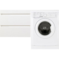 Стиральная машина с тумбой и раковиной Indesit IWSB 5085 Даллас 130 белая, подвесная левая