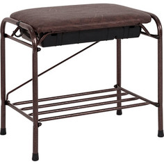 Подставка для обуви ЗМИ 2-х полочная 45см с сиденьем с ящиком медный антик (ПДОсСя 390 М)