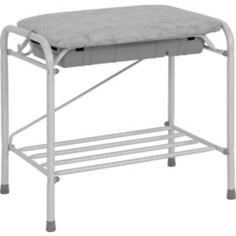 Подставка для обуви ЗМИ 2-х полочная 45см с сиденьем с ящиком белое серебро (ПДОсСя 390 БС)