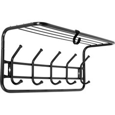 Вешалка ЗМИ Черная настенная с полкой 60см (ВСП 6 Ч)