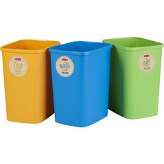 Контейнер для мусора CURVER DECO FLIPBIN 25L NO LID-MIXED (3шт в упаковке) ( 249842)