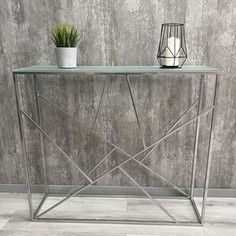 Напольная консоль Akur Loft Rio металлокаркас хром матовое стекло