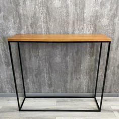 Напольная консоль Akur Loft Wington металлокаркас черный декор ольха